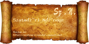 Szatmári Nándor névjegykártya